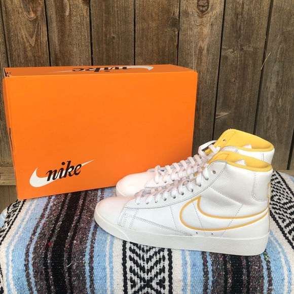 nike blazer mid white topaz gold